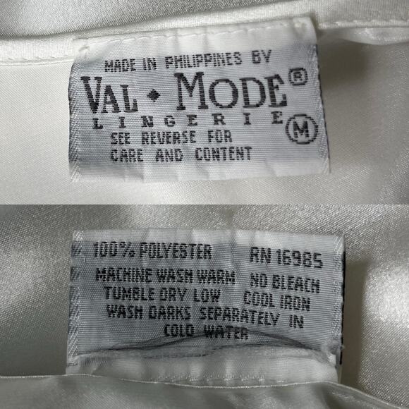 Val Mode Vintage Two Piece Lingerie Wedding M/L Nightgown Robe Lace New - Picture 6 of 16